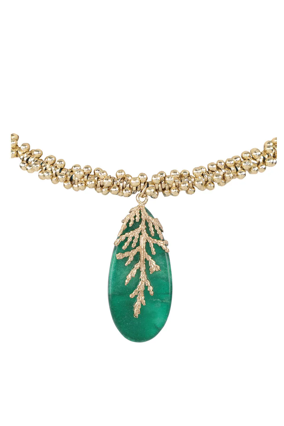 House of Tuhina Leaf Stone choker perline avorio