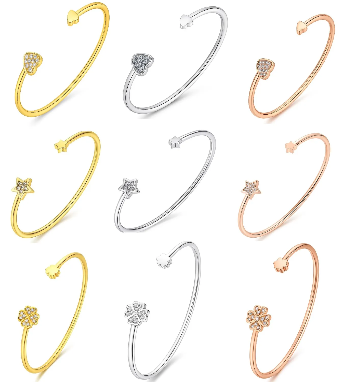 Dada Gioielli Bracciale Donna Quadrifoglio Oro Rigido