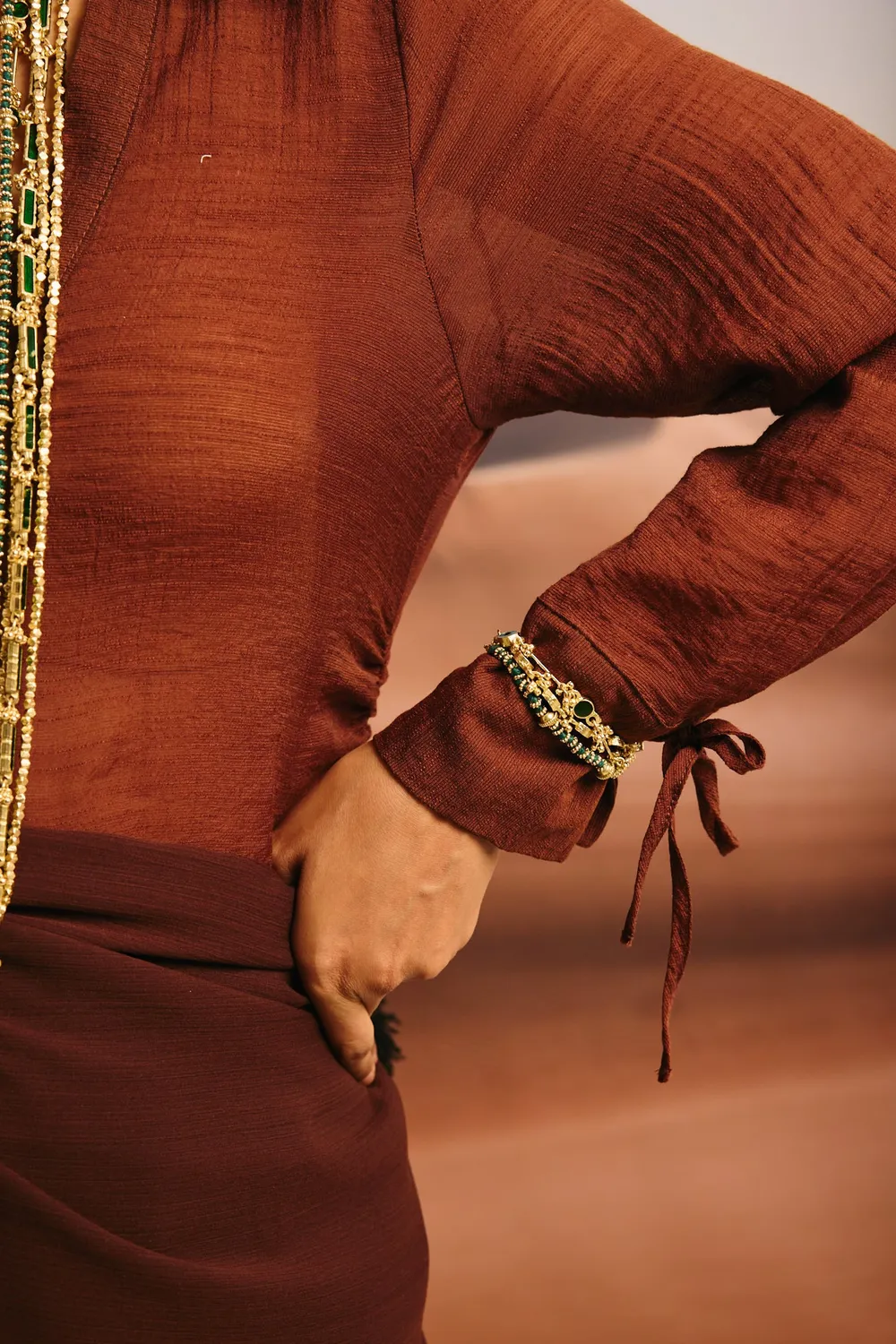 House of Tuhina Trajva Kanya bracciale lavanda Sun Gold