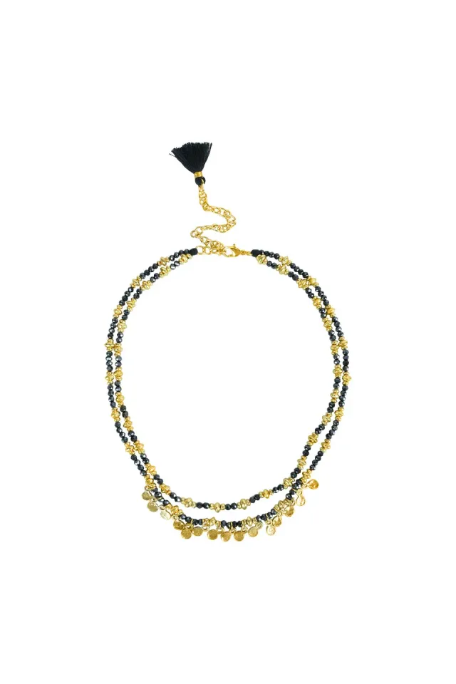 House of Tuhina Anika collana Moon Gold intrecciata a mano