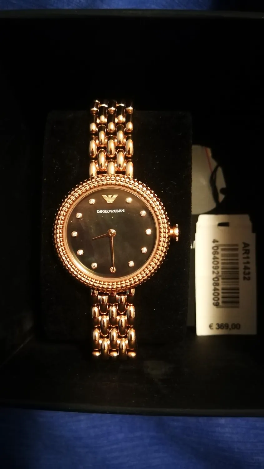Emporio Armani orologio donna oro rosa grigio scuro quarzo