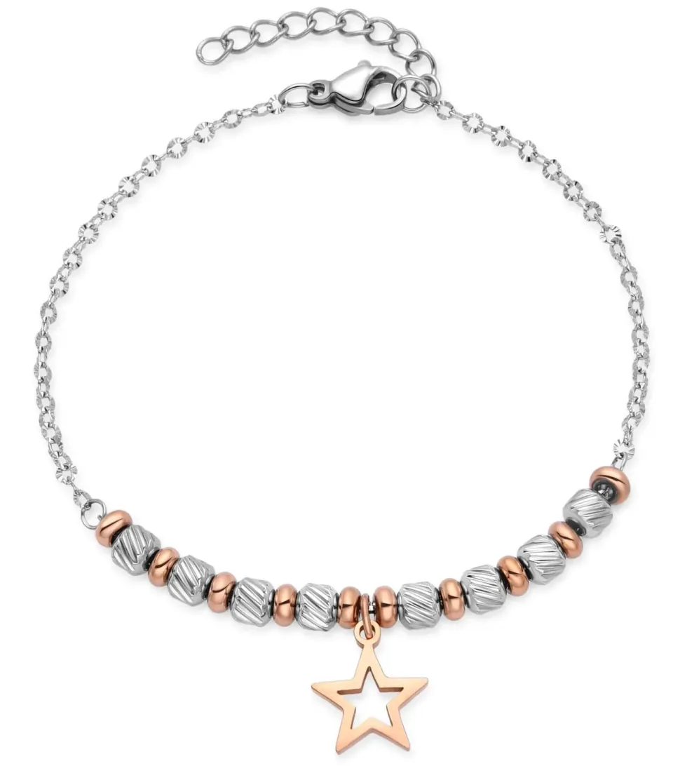Dada Gioielli bracciale donna stella oro rosa e argento