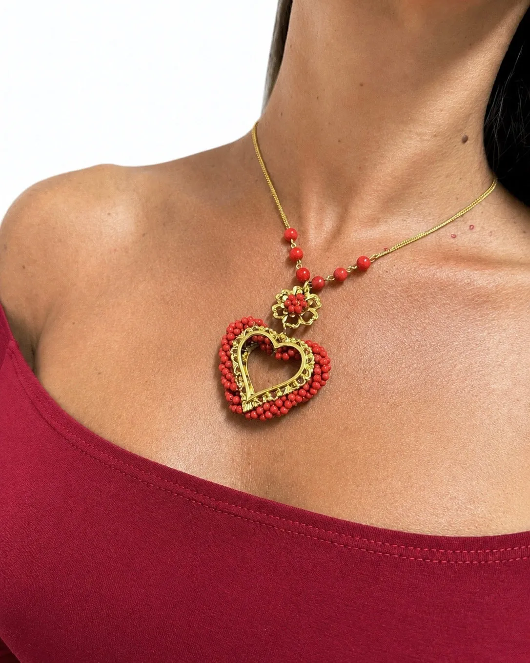 Rada Cuore Barocco Rosso collana rossa