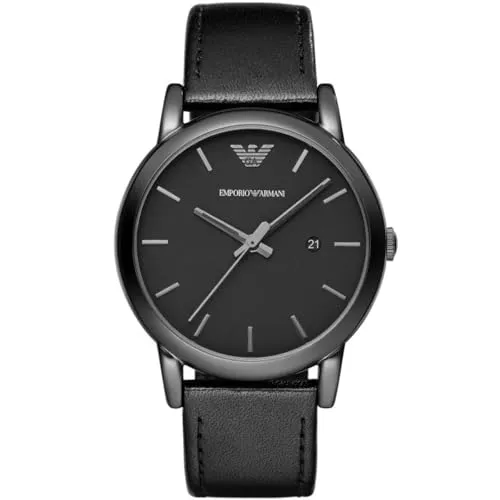 Emporio Armani Orologio Uomo Pelle Nera Quarzo 41 mm