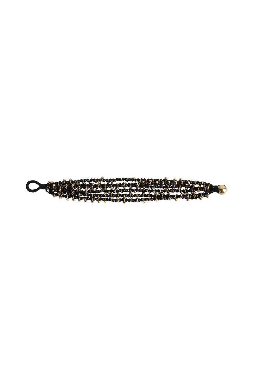 House of Tuhina Vilasini bracciale Trajva nero oro misura unica