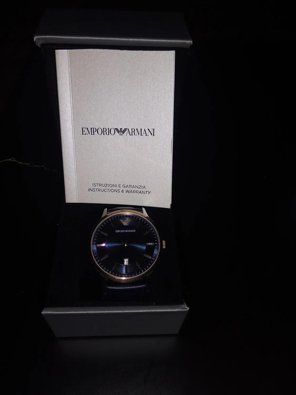 Emporio Armani Orologio Uomo Oro Rosa Blu 43 mm
