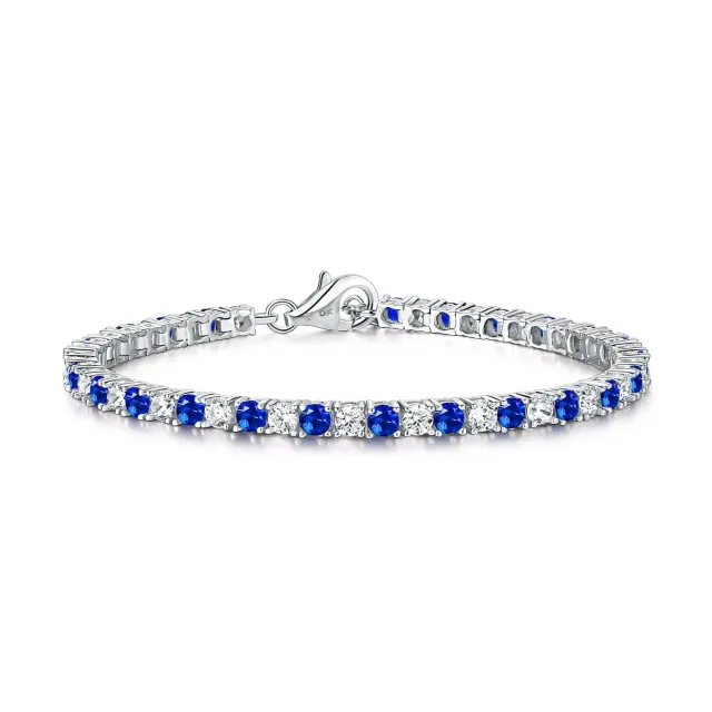 Diamond Treats Bracciale Tennis Blu Bianco Argento 16,5 cm