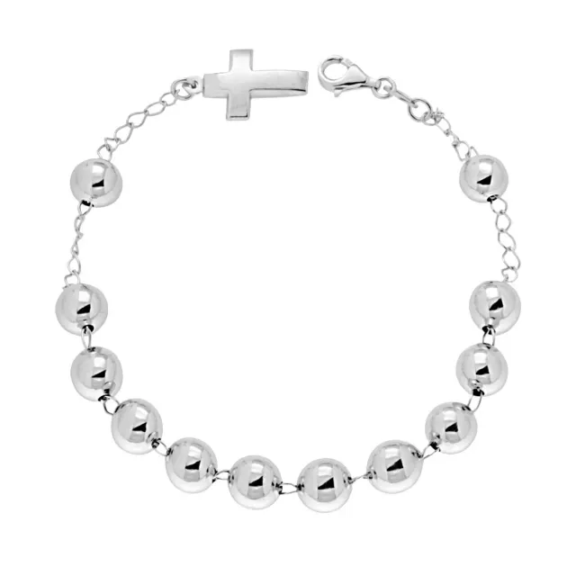 Ornamenta Rosario bracciale argento 925 20 cm grani 8 mm