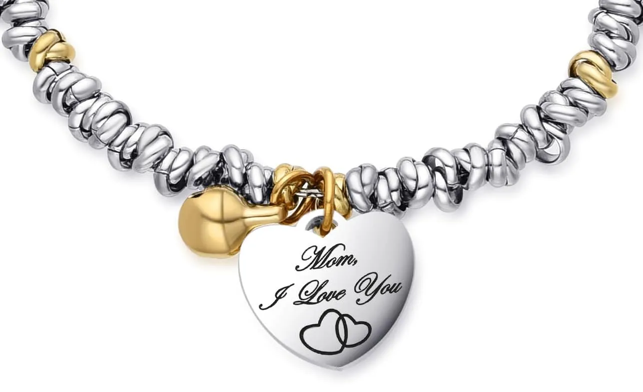 Dada Gioielli Bracciale Mamma Campanella Cuore Argento Oro