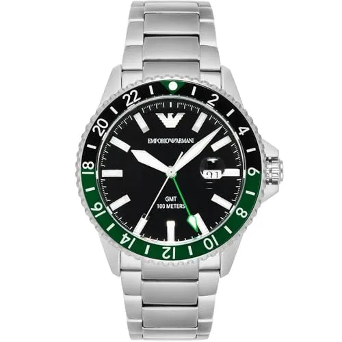 Emporio Armani orologio uomo argento nero 42 mm quarzo