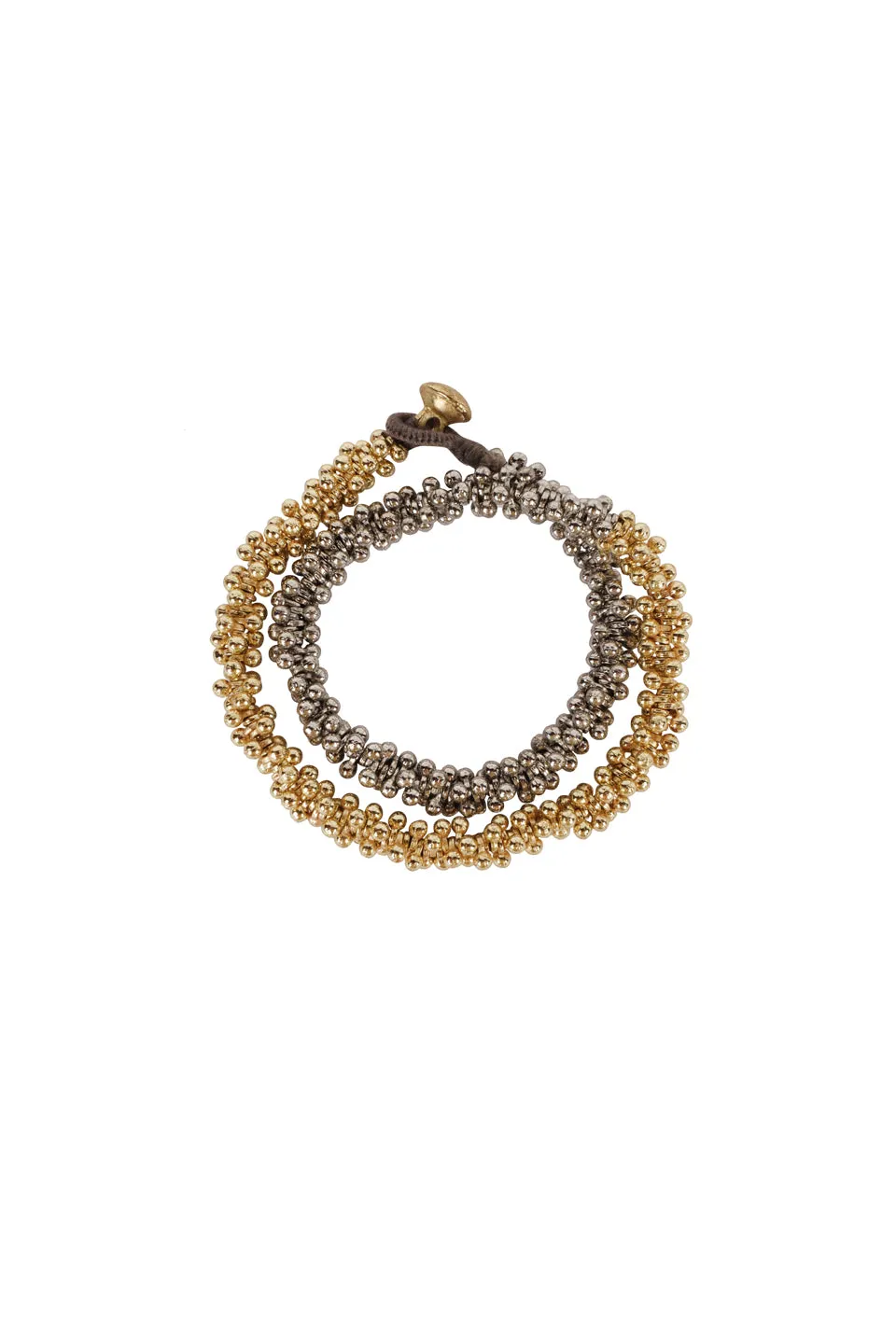 House of Tuhina Hema Double Wrap bracciale doppio giro oro