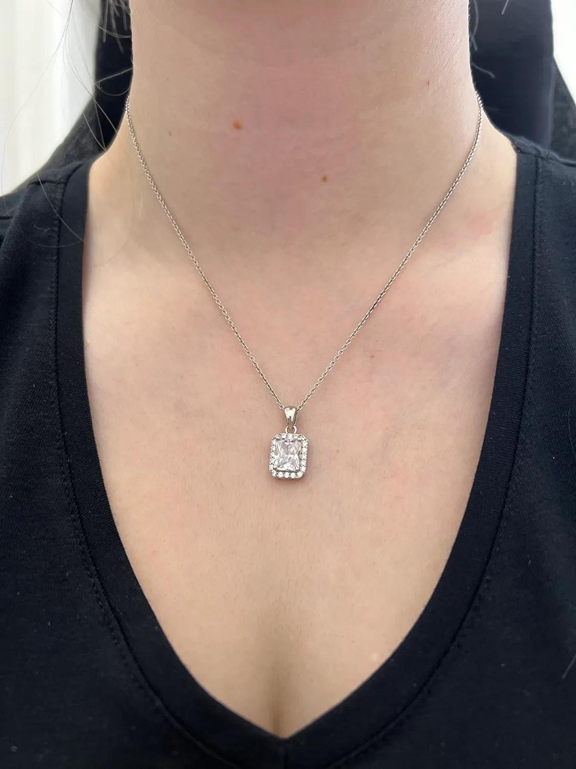 Diamond Treats Collana Argento Zirconi Verdi Rettangolo Oro