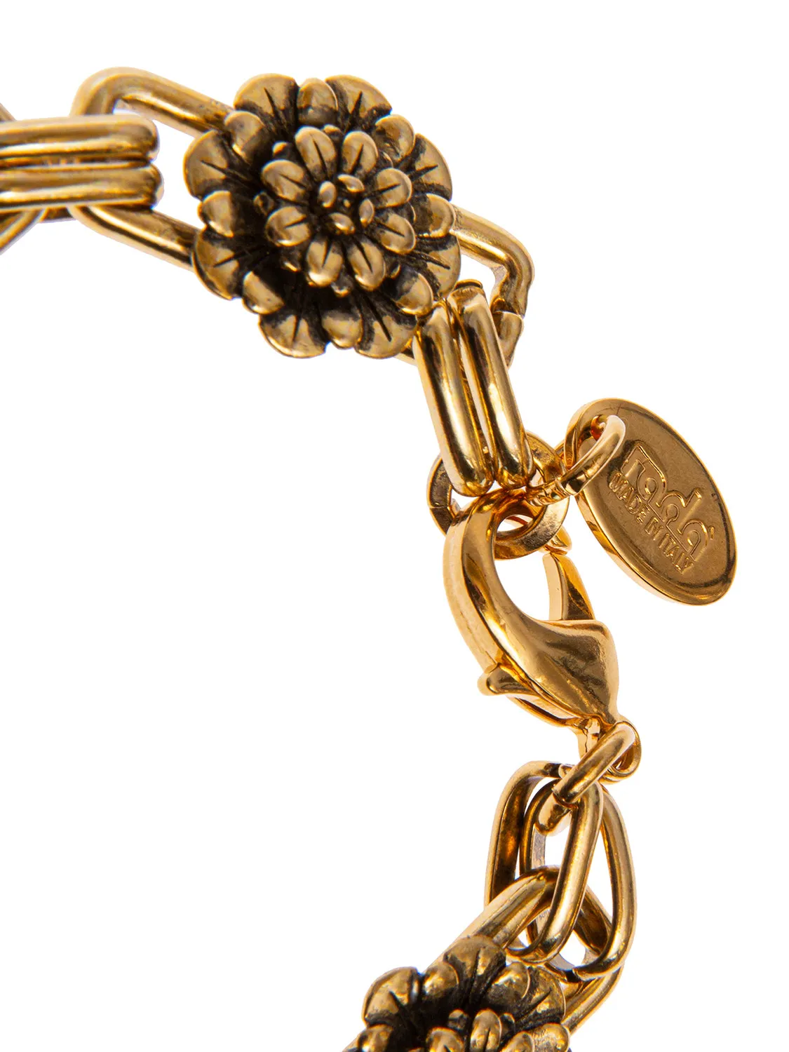 Rada Bracciale di catena con fiori oro antico