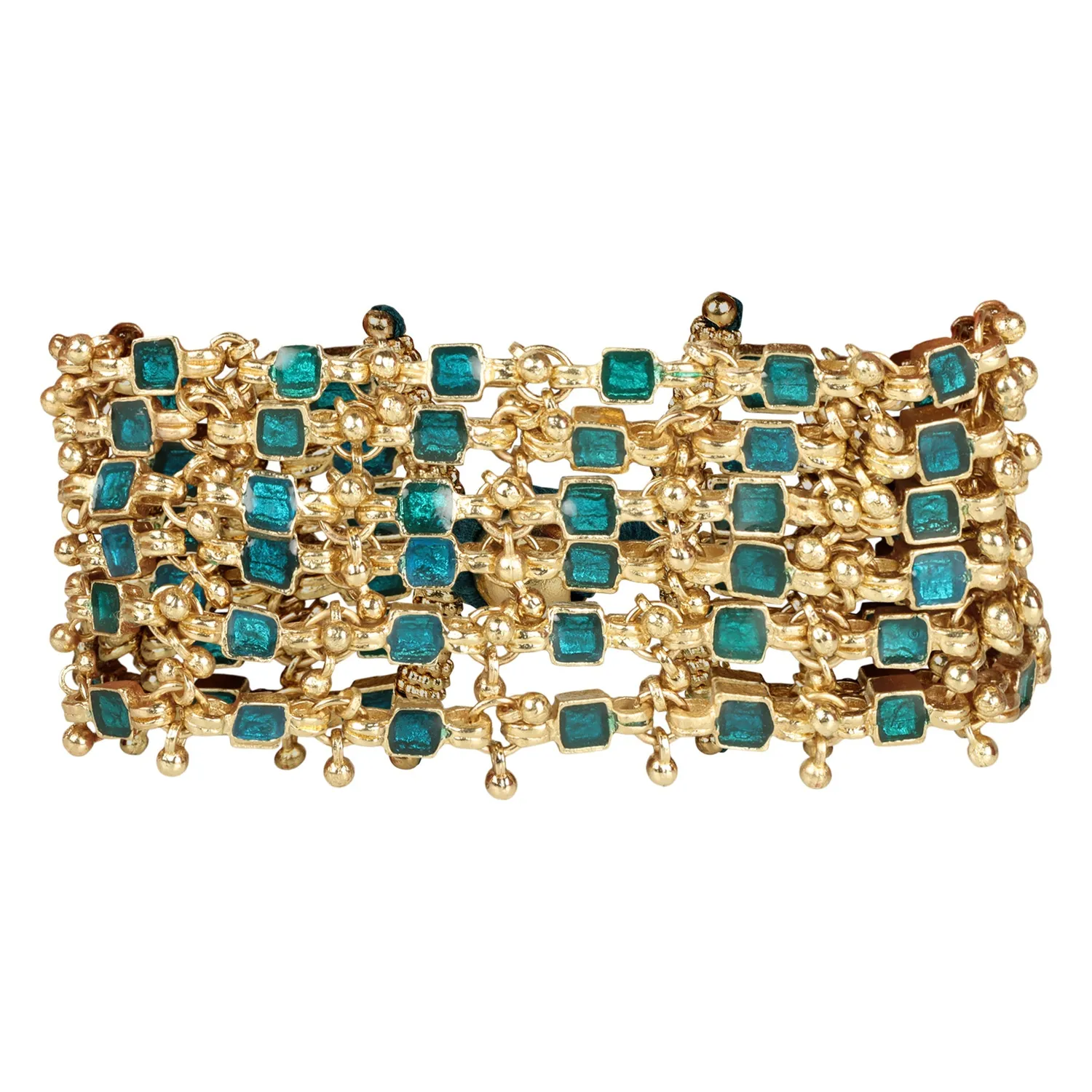 House of Tuhina Enamel Ocean bracciale smaltato grigio argento