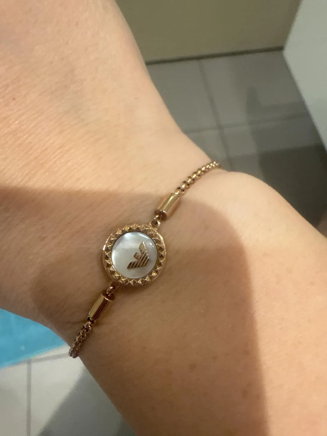 Emporio Armani bracciale donna acciaio oro rosa argento regolabile