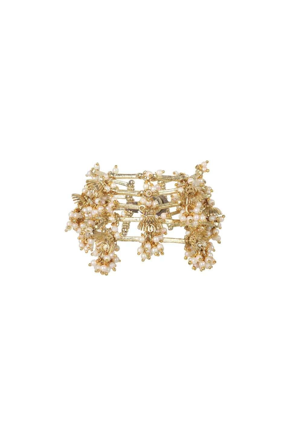 House of Tuhina Umbrella Bracciale multistrato perla oro