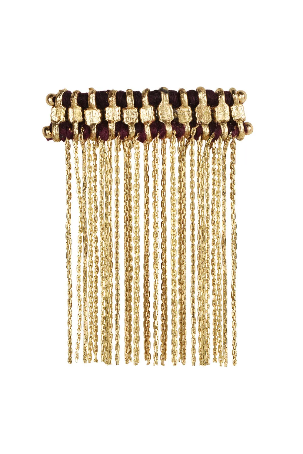 House of Tuhina Aliza Fringe Molletta Capelli Corallo Smaltata
