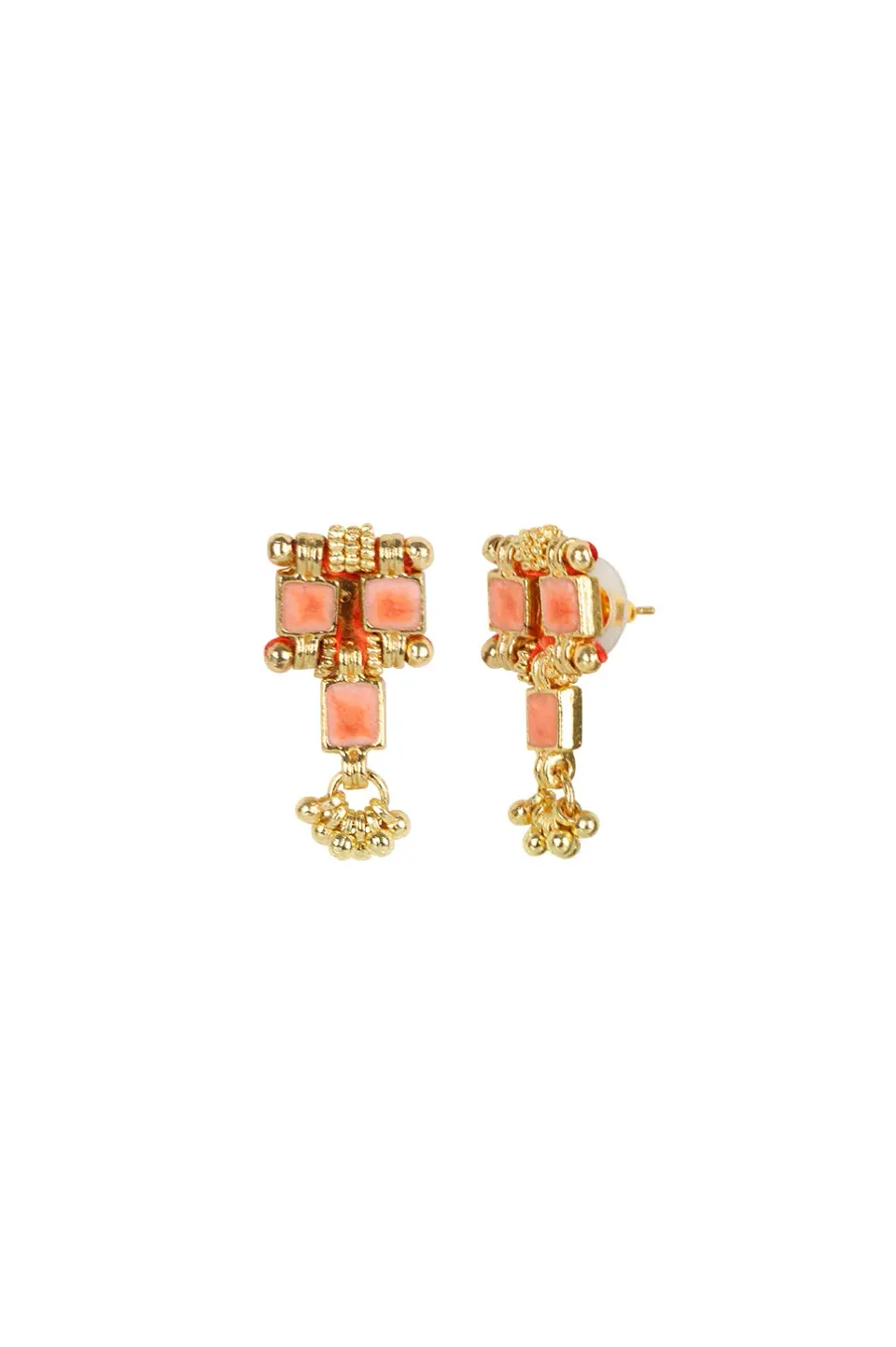 House of Tuhina Enamel Kiss orecchini corallo smaltati