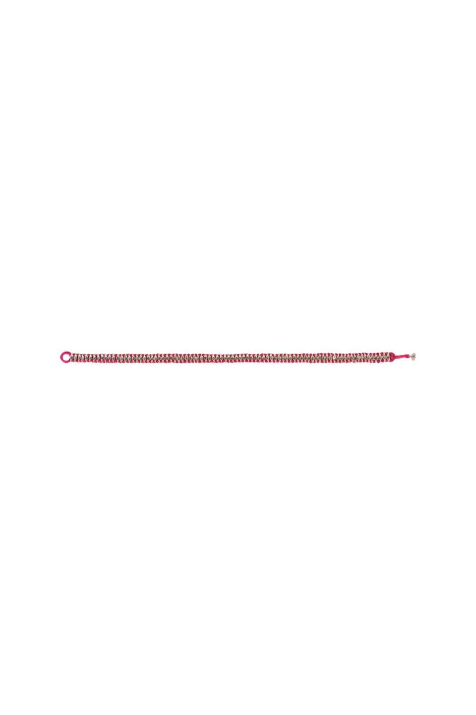 House of Tuhina Nabila Silver bracciale pietra magenta