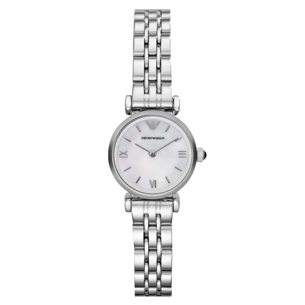 Emporio Armani orologio donna argento e bianco madreperla