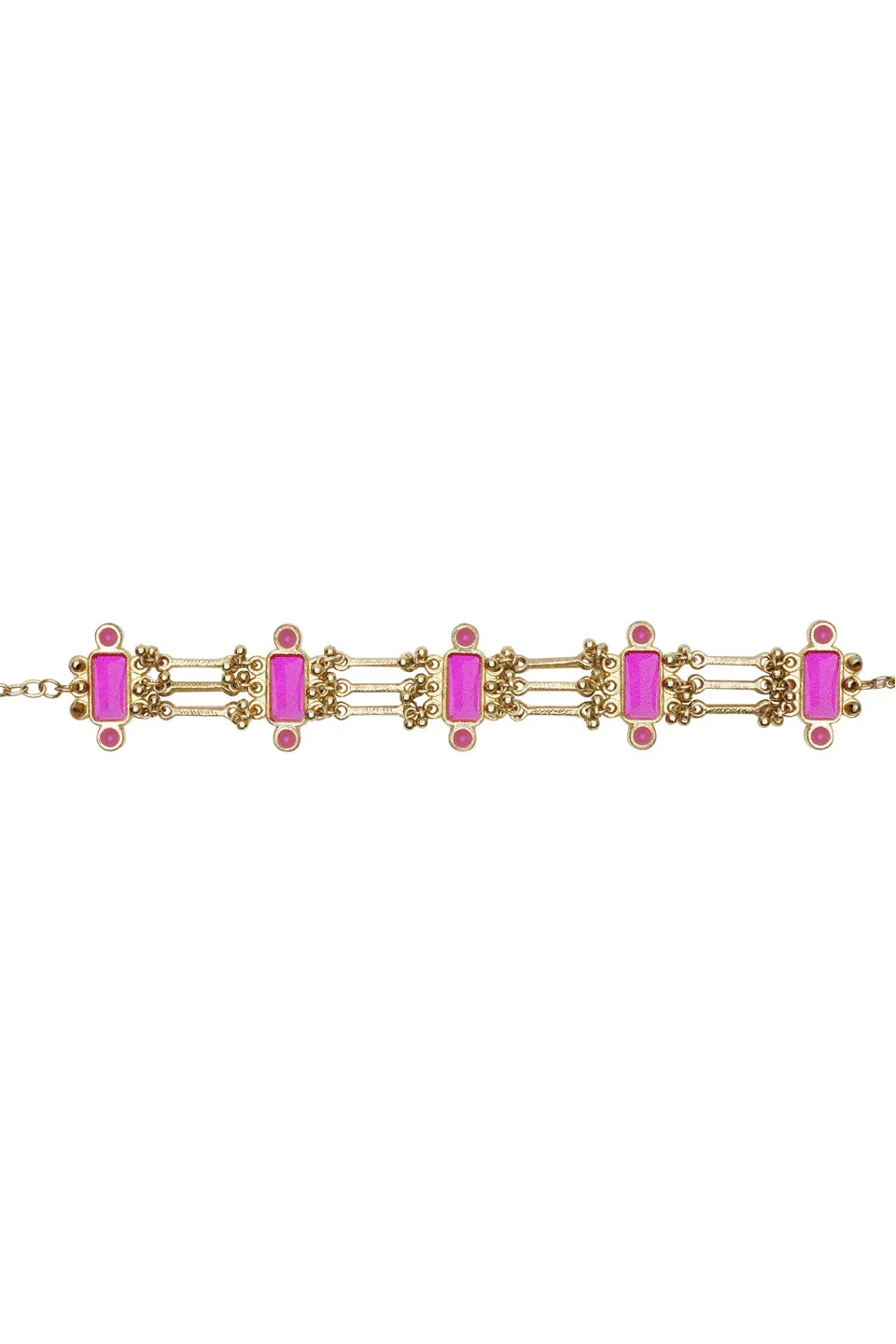 House of Tuhina Queen Enamel bracciale smaltato magenta