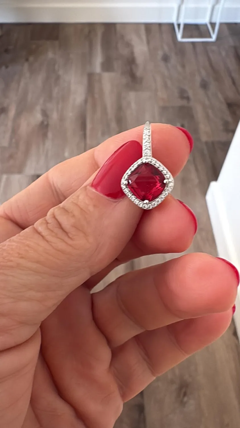 Diamond Treats orecchini pendenti argento 925 zirconi rossi