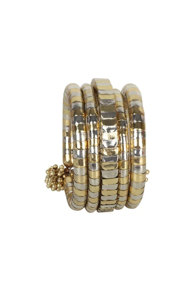 House of Tuhina Takshaka Cuff bracciale oro argento
