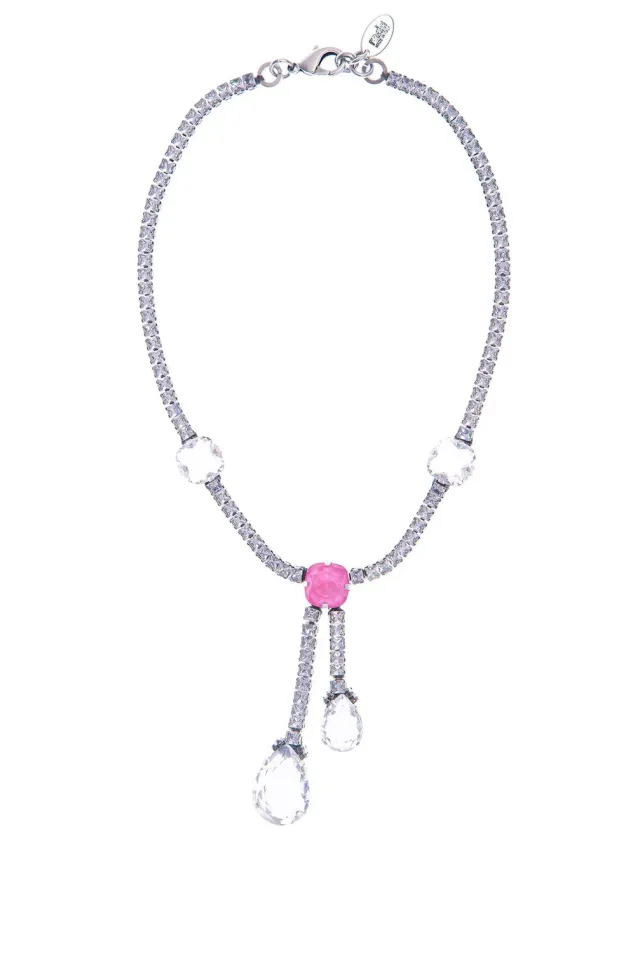 Rada collana pietre quadrate cristallo