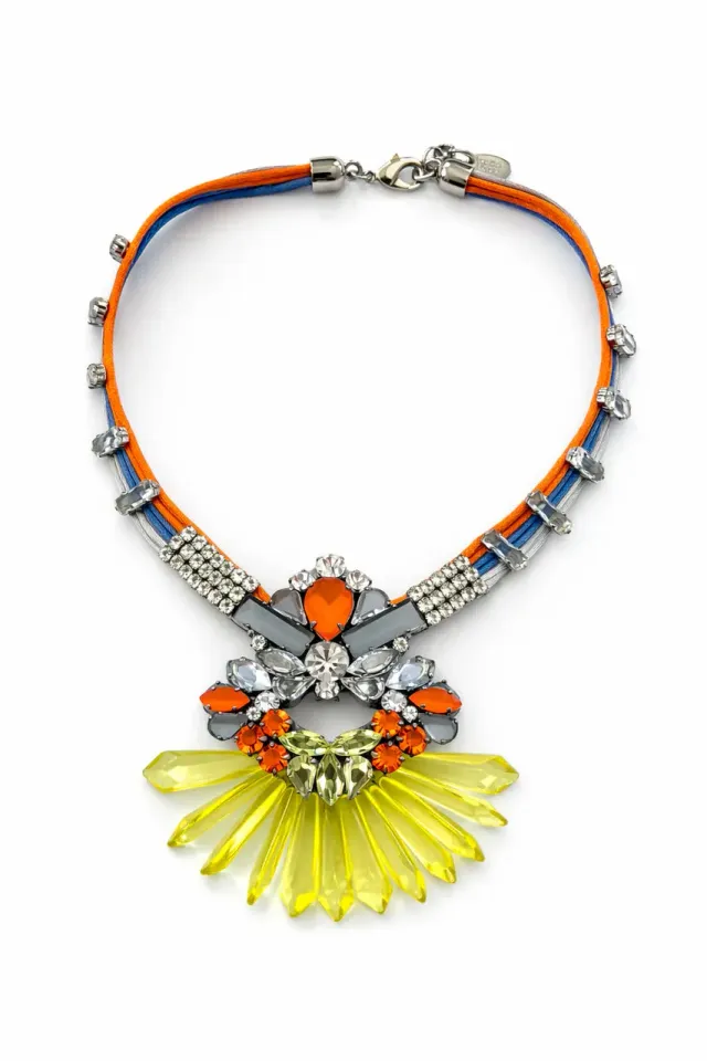 Rada collana geometrica cordoncini strass
