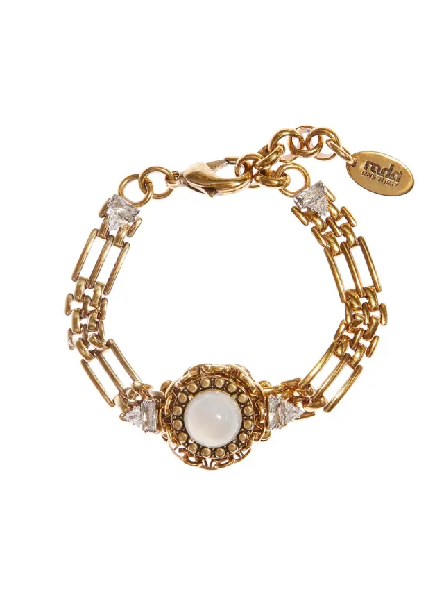 Rada Bracciale pietra opale bianco maglia anni 80