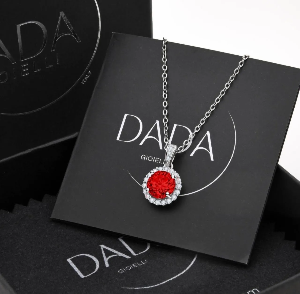Dada Gioielli Punto Luce collana 11mm rosso rubino