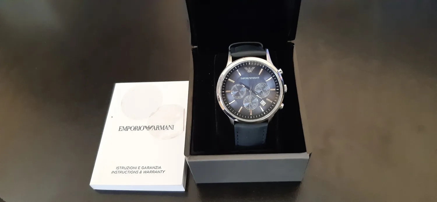 Emporio Armani orologio uomo nero e argento casual