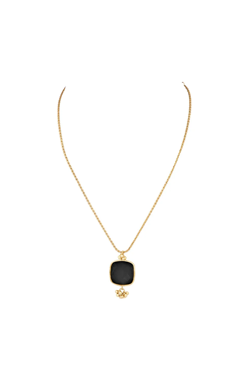 House of Tuhina Short Square collana pietra nera