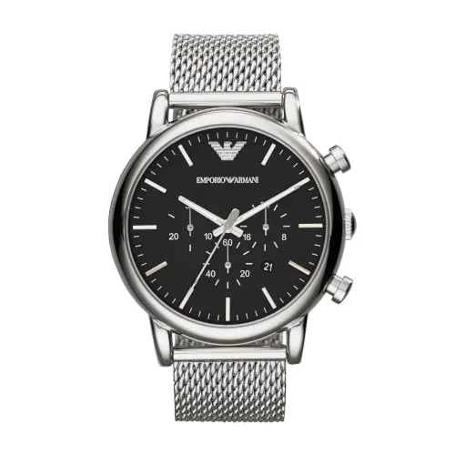 Emporio Armani orologio cronografo uomo argento nero