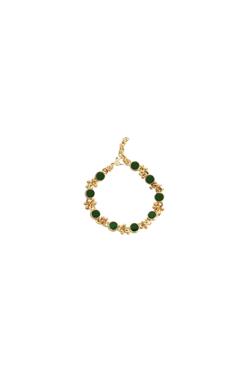 House of Tuhina Mirzaa bracciale bordeaux verde vetro