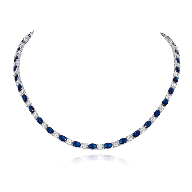Diamond Treats collana tennis argento 925 pietre blu