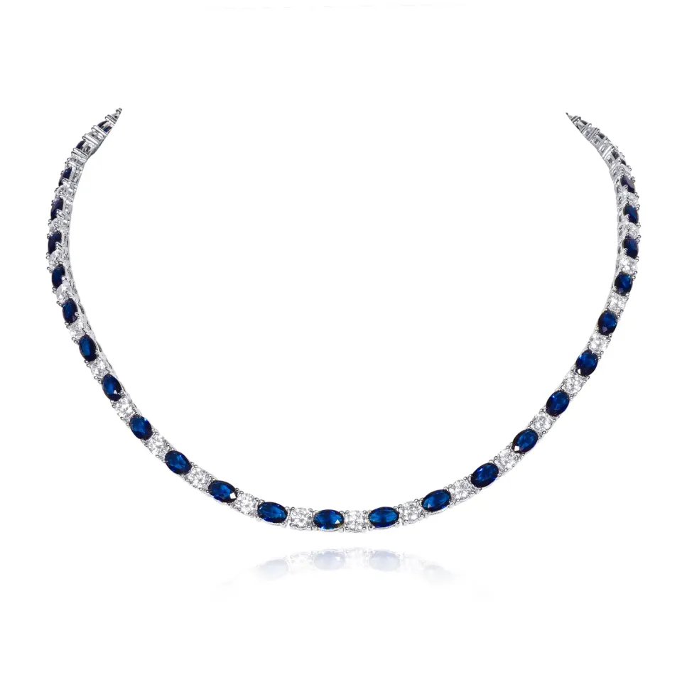 Diamond Treats collana tennis argento 925 pietre blu