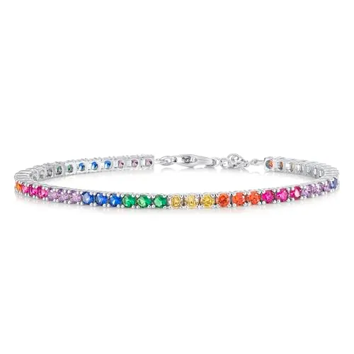 Diamond Treats Bracciale Tennis Argento 925 Arcobaleno
