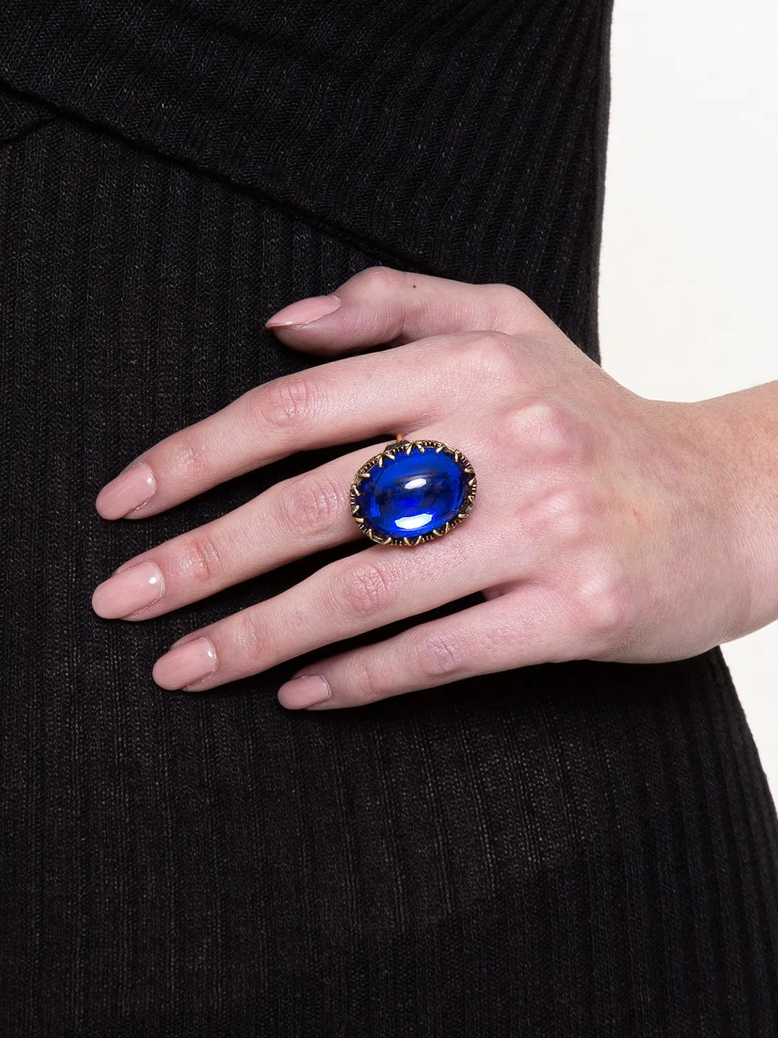 Radà Cabochon Maxi anello vetro colorato metallo