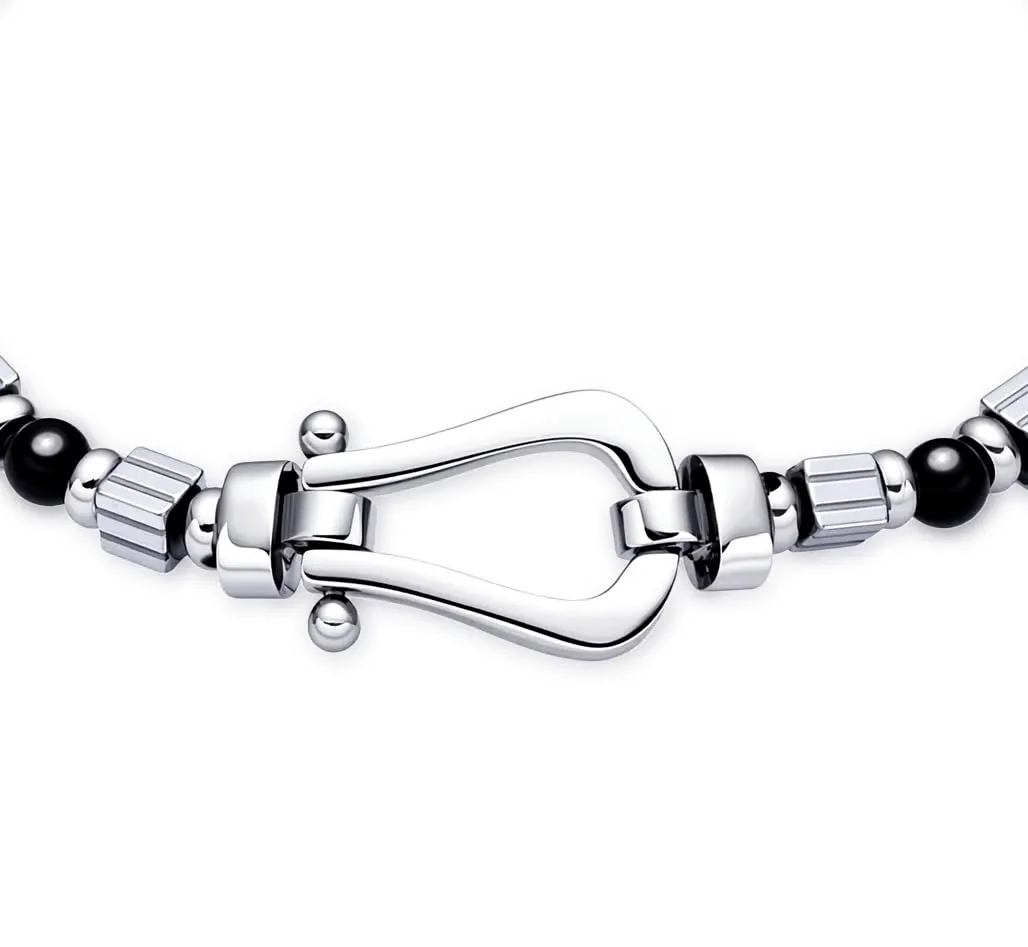 Dada Gioielli Pietre Naturali Onice Bracciale Uomo Acciaio