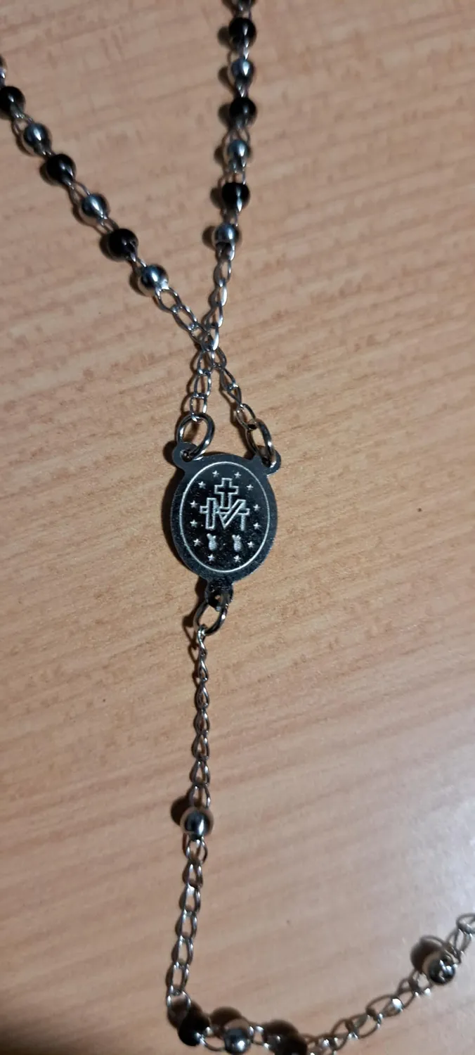 Dada Gioielli Collana Rosario Acciaio Argento e Nero