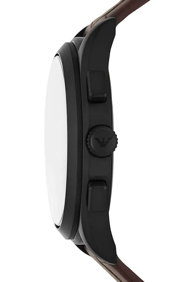 Emporio Armani cronografo uomo 42mm marrone nero acciaio