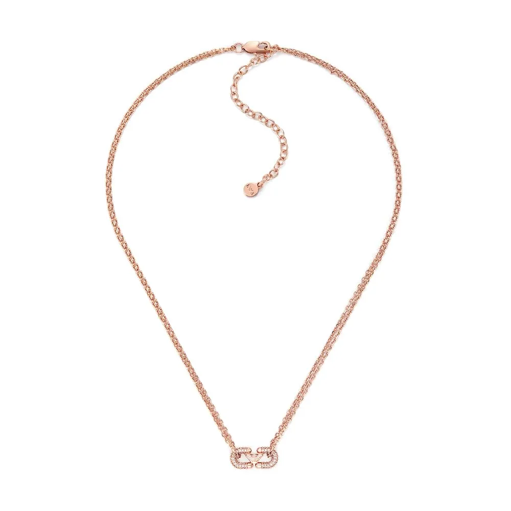Emporio Armani Collana Donna Oro Nero Lucido Ottone