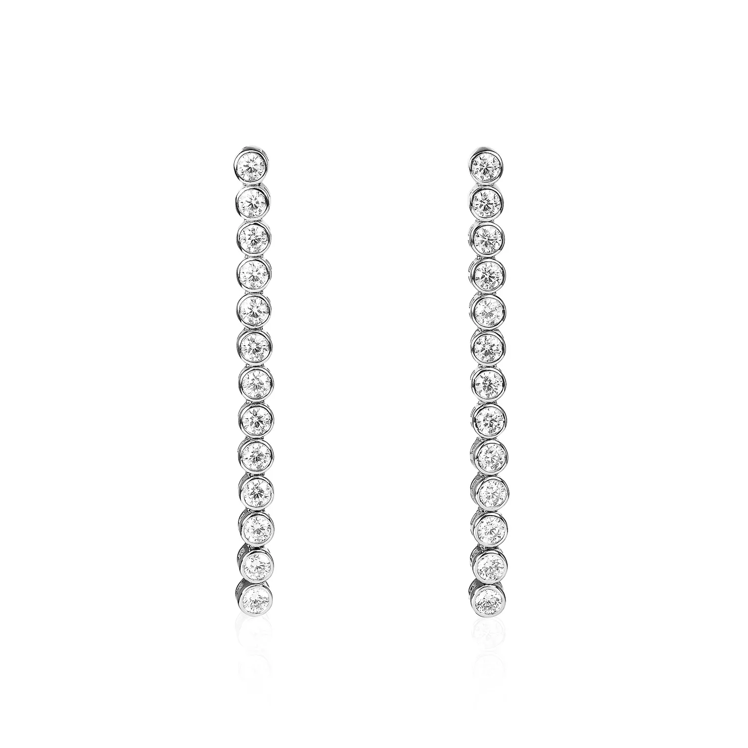 Diamond Treats Orecchini Tennis Argento 3 mm Castone a Griffe