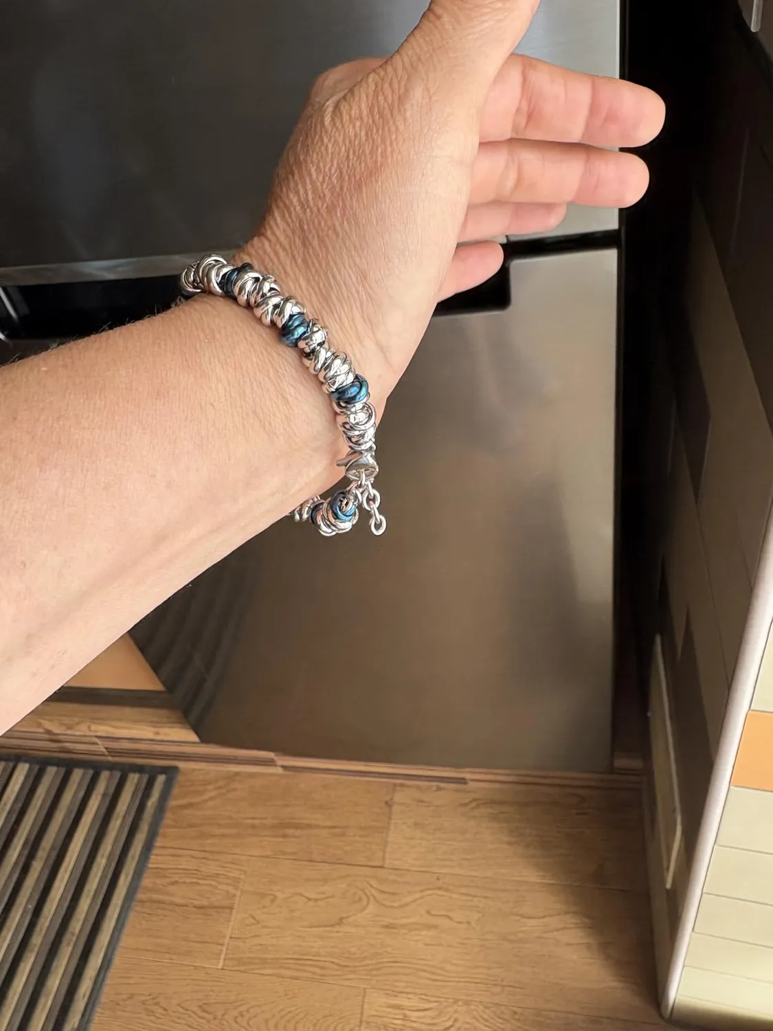 Dada Gioielli Bracciale Donna Anelli Blu Acciaio