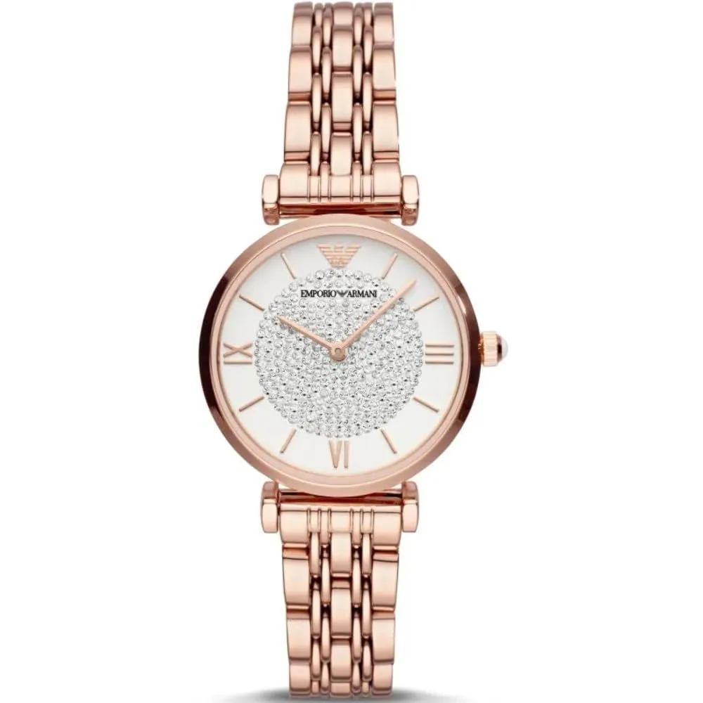 Emporio Armani orologio donna oro rosa glitter rosato