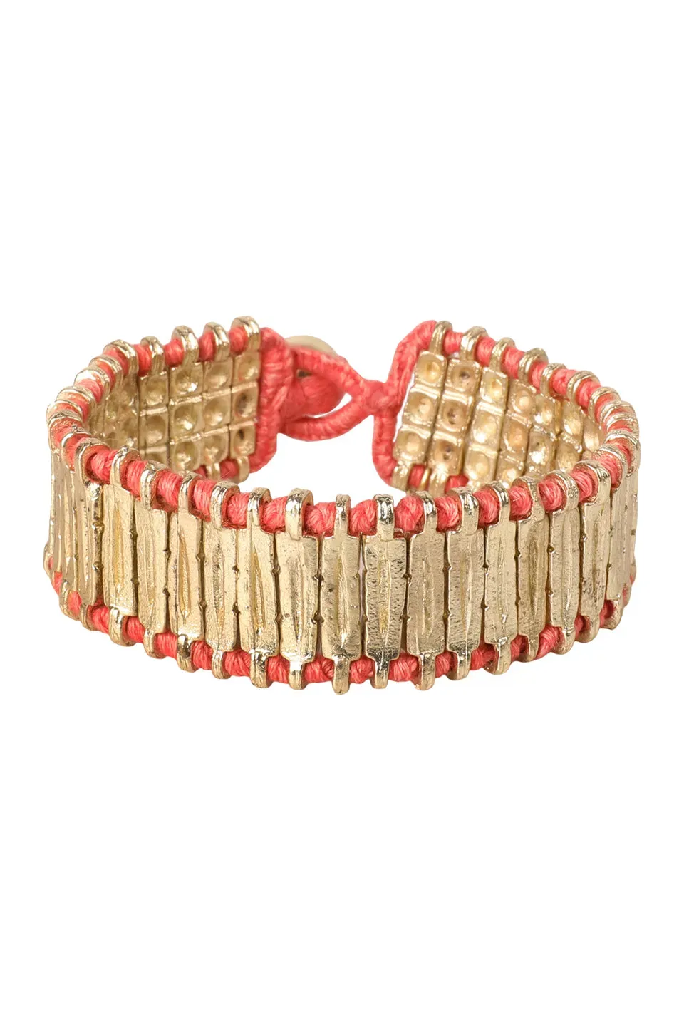House of Tuhina Nabila 3 Stone bracciale pietre corallo