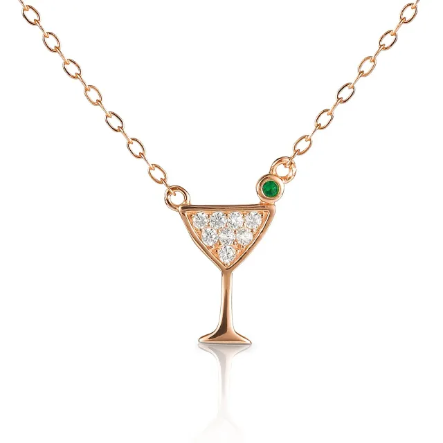 Diamond Treats Collana Cocktail Martini Oro Rosa Argento 925 Donna