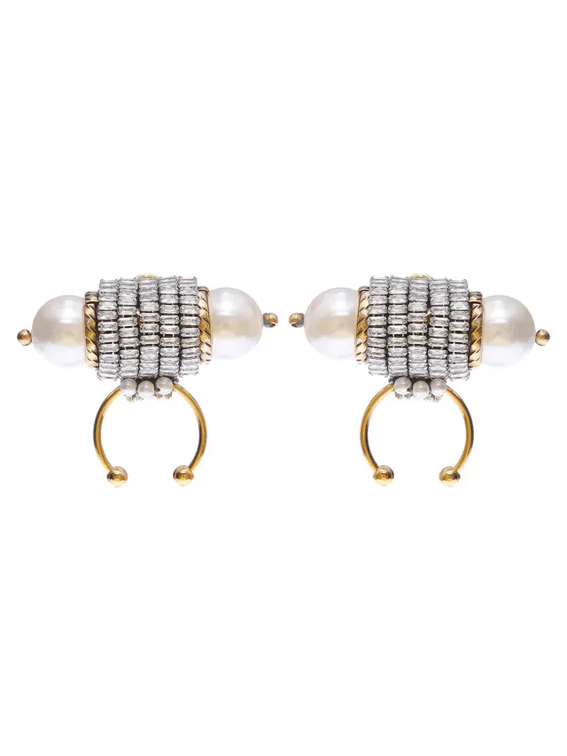 Rada Piercing Orecchini Oro con baguettes e perle