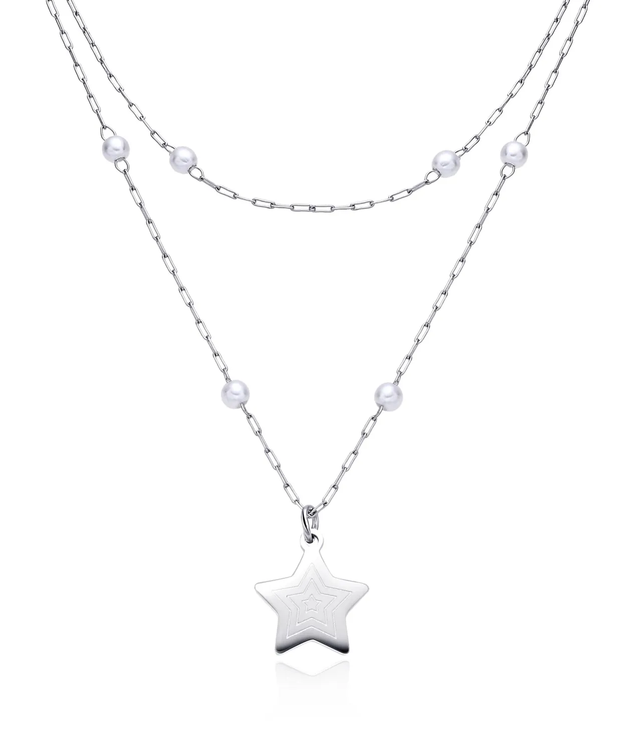 Dada Gioielli collana doppio filo perle stella oro